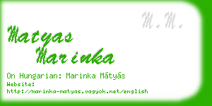 matyas marinka business card